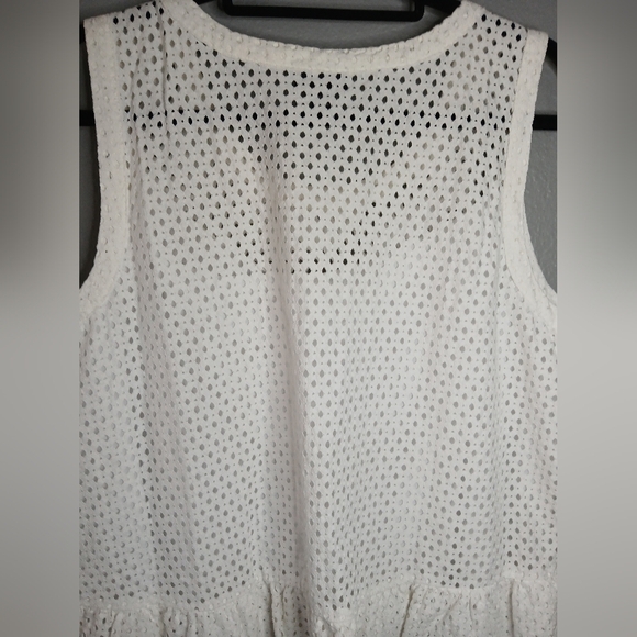 a.n.a A New Aproach White Eyelet Peplum Top - Picture 9 of 15